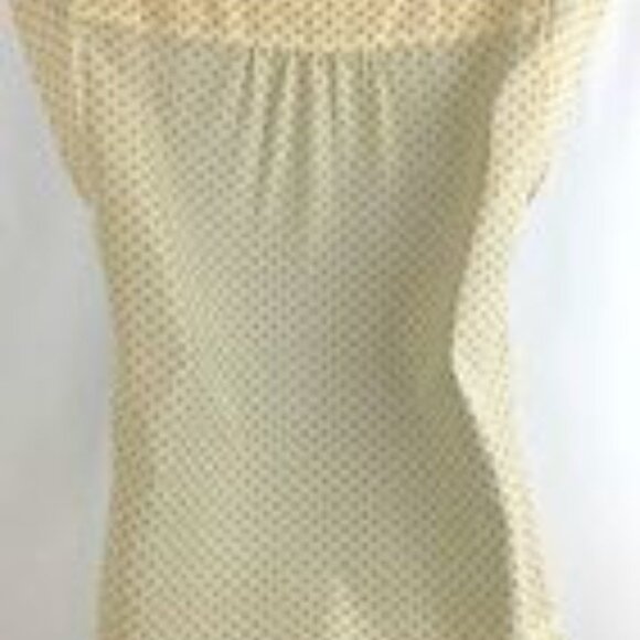 EDDIE BOWER USA Cap Sleeve Scoop Neck Hidden Buttons Tan Tunic Blouse Med NWT - Picture 5 of 8